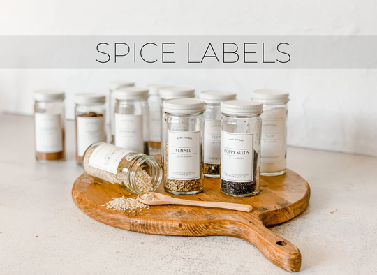 Spice Labels - Set Of 40 Vinyl Waterproof Jar Seasoning Pantry