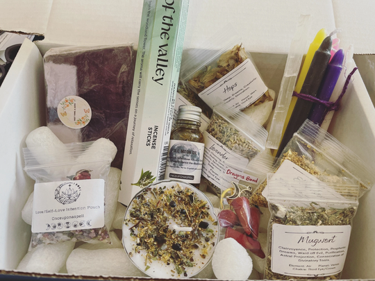 Witches Mystery Box - Large | Witchcraft Wiccan Pagan Gift Set Candles Crystals Herbs Incense Self Care Ritual Altar