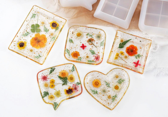 Trinket Dish Silicone Molds, Jewelry Tray Mold, Heart Bowl Rolling Mold For Herbs