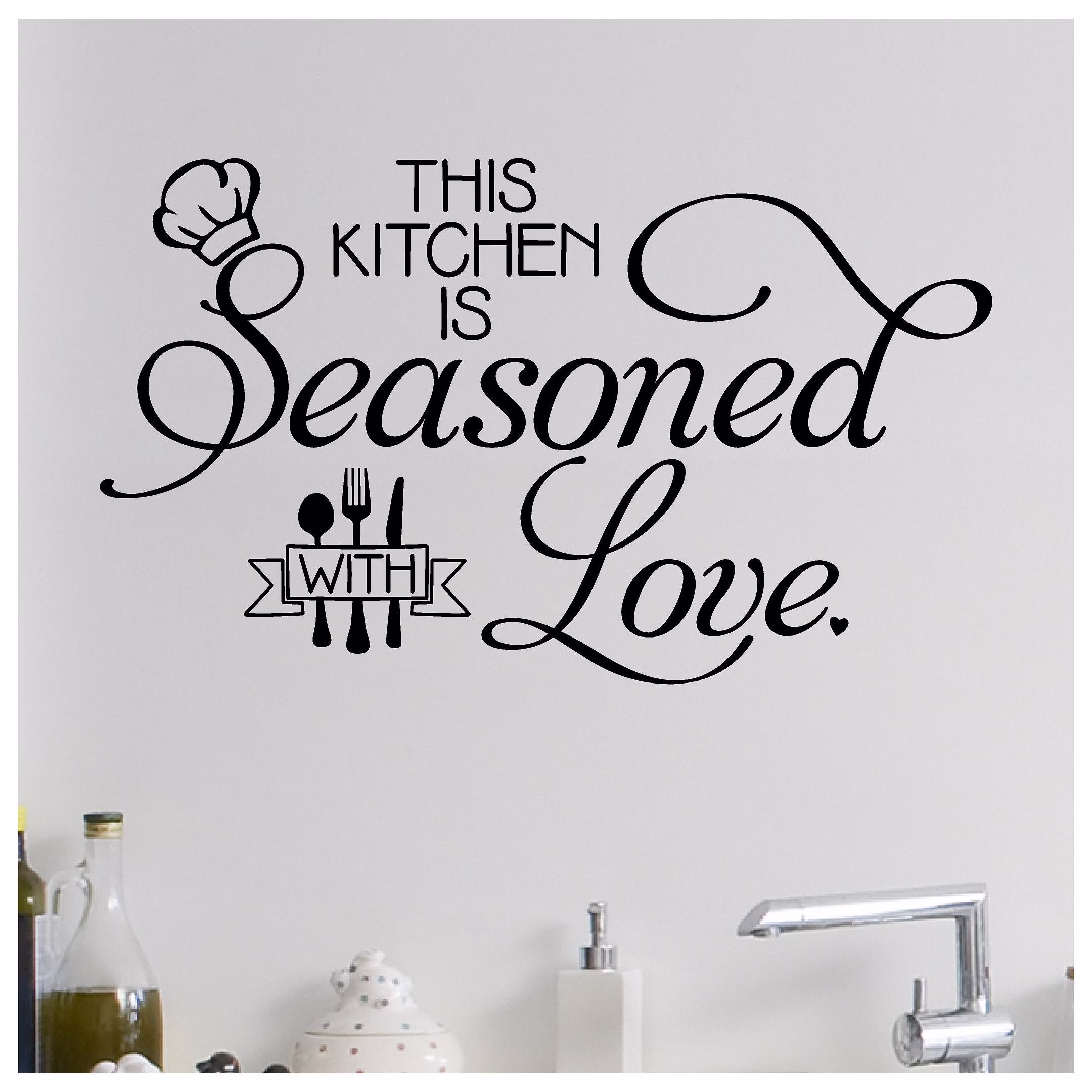 This Kitchen Is Seasoned With Love Vinyl Lettering Wall Decal Kitchen Sticker Decals
