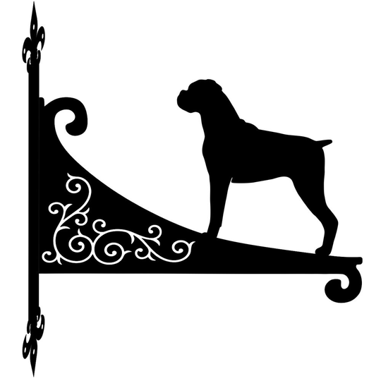 Boxer Dog Ornamental Scroll Hanging Bracket