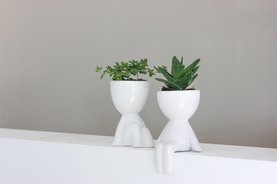 Ceramic Figure Sitting Planter