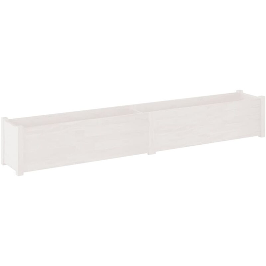 Garden Planter White 200x31x31 cm Solid Pinewood Vidaxl White