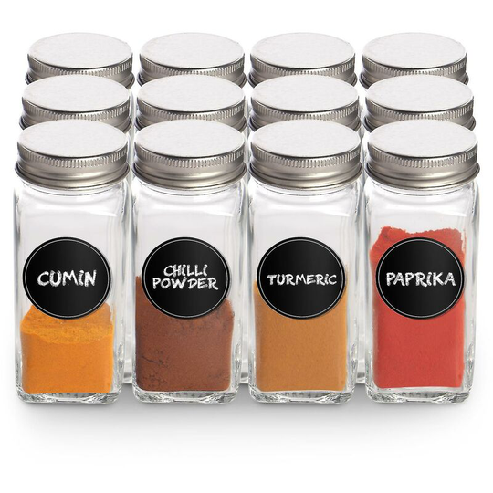 Benobby Kids - Spice Jars With Shaker Lids - Set Of 12