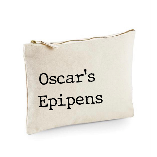 Personalised Epipen Bag, Allergy Medication Pouch, Emergency Meds Kit, Medicines Children Case For School & College