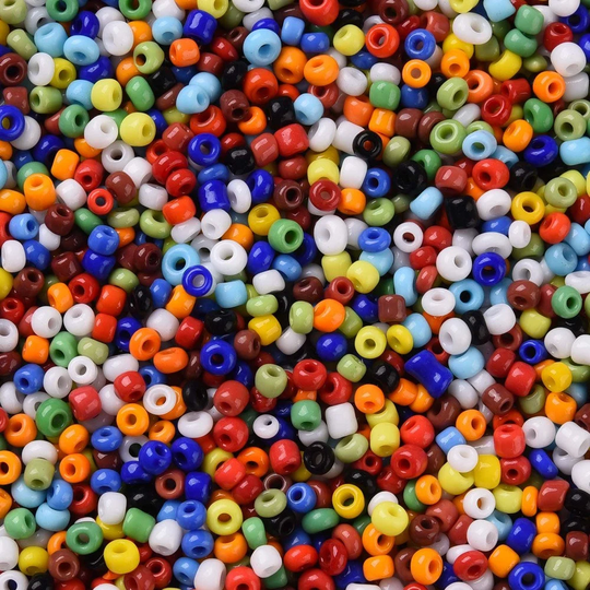 Opaque Mixed Color 2mm Seed Beads, 40 Grams Glass 1mm Hole, Round Seed Beads, Sb0192