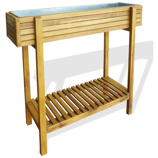 Hommoo - Raised Garden Planter Solid Acacia Wood and Zinc VD28033