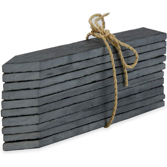 Set of 10 Slate Garden Markers and Chalks | Garden Plant Labels | Herb Markers | Greenhouse accessories | Garden stakes | Outdoor board |