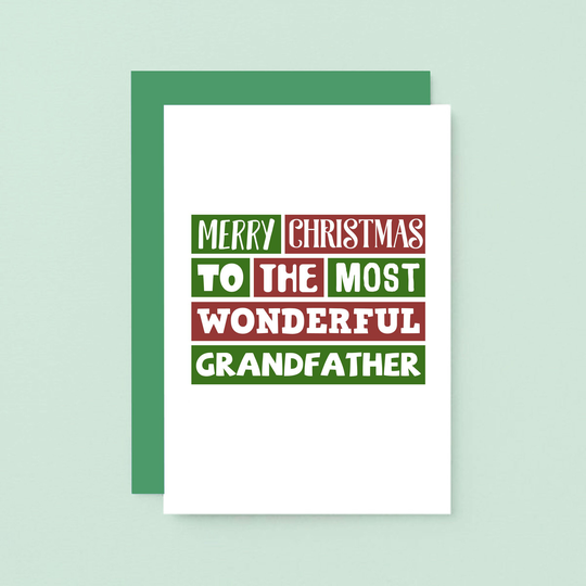 Grandfather Christmas Card, Wonderful Grandad, Merry Card For Grandfather, Seasons Greetings, Sec0012A6