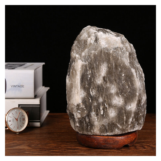 1-2Kg Natural Gray Salt Lamp,Hand Carved Salt Lamp Night Light,Himalayan Crystal Gray Salt Lamp,Creative bedroom bedside lamp night light