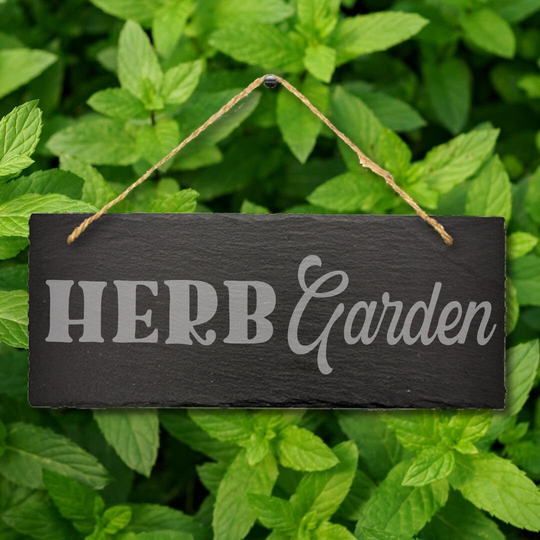 Herb Garden Gardening Gift Slate Sign Home Allotment Veg Pots Stone Hanging