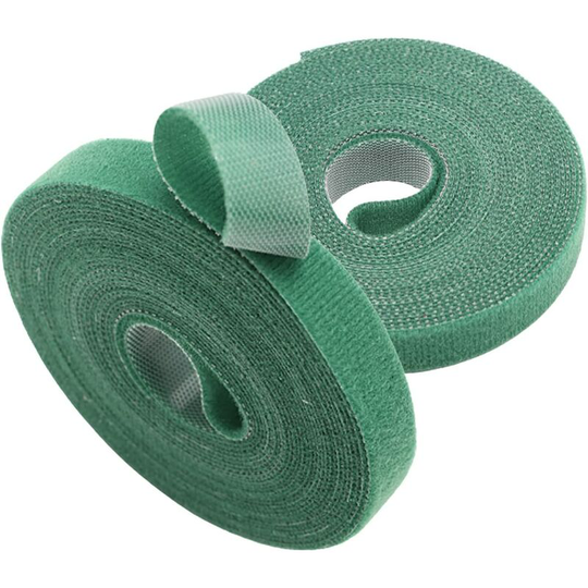 Naxunnn - Pack of 2 rolls of reusable nylon Velcro tape for garden plants, tomatoes, flowers or vegetables in raised beds - 10 mm x 10 m - Green