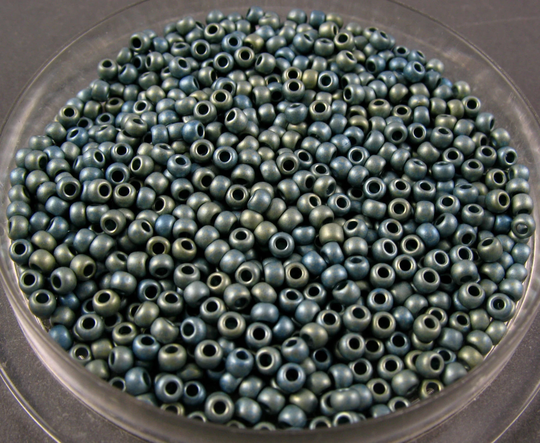 Toho 11/0 Seed Beads - Nickel Plated Matte Blue
