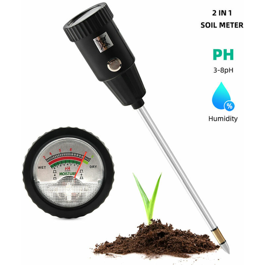 Monly - Moisture Detector Soil Tester ph and Moisture Tester Soil pH Value and Moisture Test Tool No Battery Needed for Indoor and Outdoor Orchard