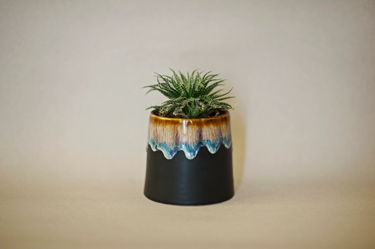 Handmade Stoneware Lava Mini Planter
