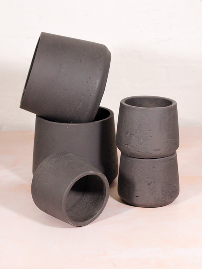 Tapered Black Concrete Pot | Indoor Planter Pots Phayas