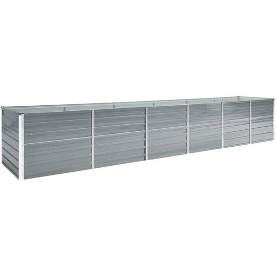 Garden Raised Bed Galvanised Steel 480x80x77 cm Grey Vidaxl Grey