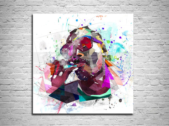 Canvas Print Snoop Dogg Art Print, Rapper Art, Music Gift, Color Contemporary Abstract Modern Yt Mus-Sd01