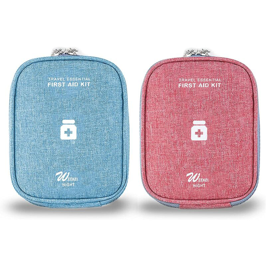 Perle Rare - 2 Piece Empty First Aid Kit Portable Travel Medicine Kit Mini First Aid Kit Waterproof First Aid Kit for Home, Travel, Outdoors (Light