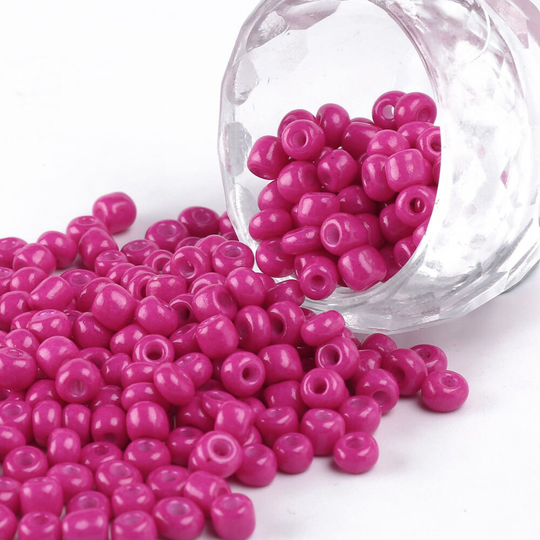 50G 4mm Seed Beads, Fuschia Pink - Beautiful Glass Beads Perfect For Beading, Crafts & Jewellery Making