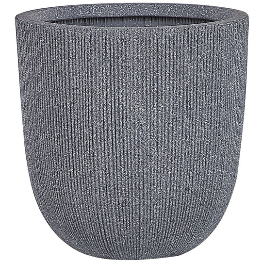 Plant Pot Planter Polyresin Natural Raw Garden Patio Grey Small Abdera - Grey