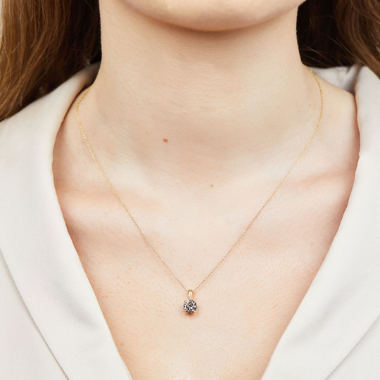 18ct Round Brilliant Salt And Pepper Diamond Necklace