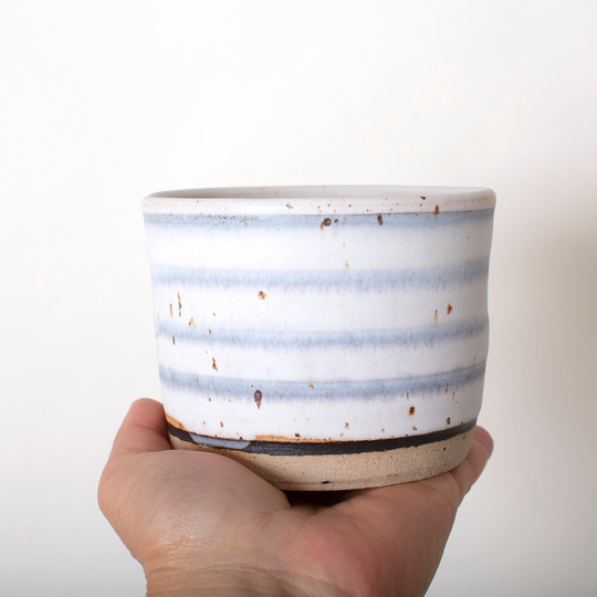 Unique Pattern Planter, Vase Planter Gray, Gray Stripe Danish Handmade Farmhouse Style, Gift For Her, Black White