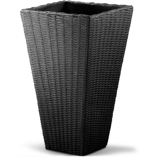 Plant Pot Large Wicker Planters Balcony Flowers Plants Box 70cm Grey Brown Pot Anthracite