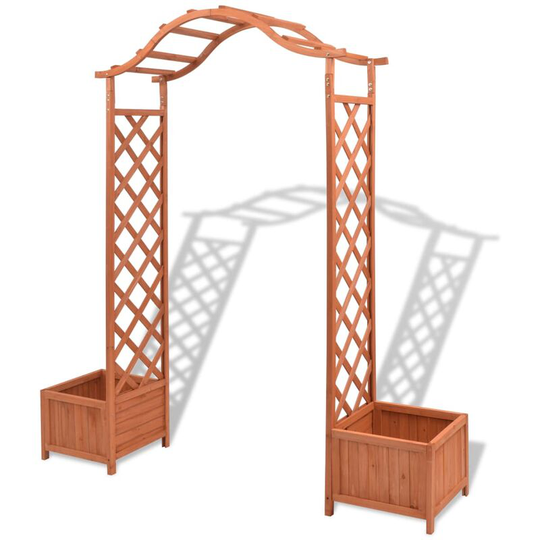Vidaxl - Trellis Rose Arch with Planters 180x40x205 cm Brown