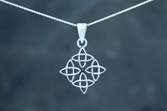 Celtic Knot Pendant - Four Seasons -Eternity Infinity Hallmarked 925 Sterling Silver Design Scotland Scottish Jewelry