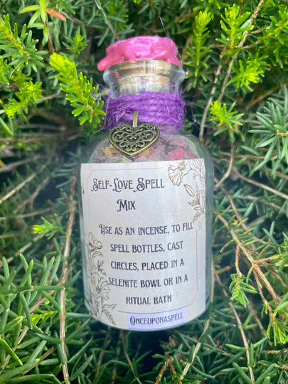 Self-Love Spell Mix | Witchcraft Wiccan Pagan Incense Charm Ritual Bath Self Care Bottle