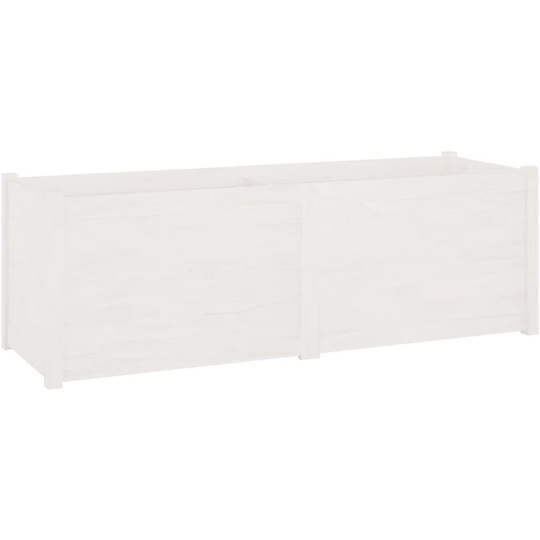 Garden Planter White 150x50x50 cm Solid Pinewood vidaXL - White