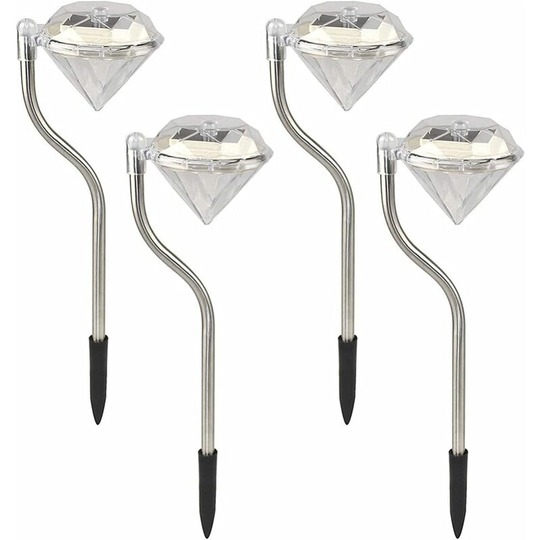 Dksfjkl - Solar Garden Lights for Outdoor, 4 Diamond Solar Garden Lights Waterproof Solar Outdoor Lights for Balcony, Planters, Planters and Terrace