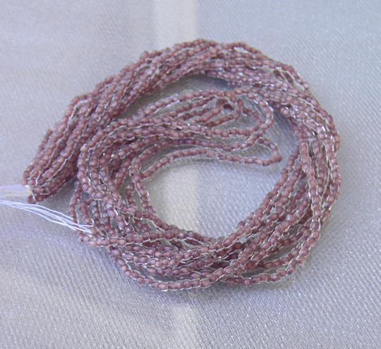 Brown Lined 3-Cut Czech Seed Beads 1 Hank