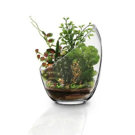 Geometric Terrarium, Slanted Wedding Centerpiece, Glass Fairy Garden Vase, Vase
