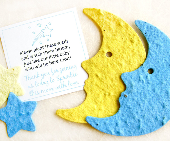 20+ Large Flower Seed Paper Moons - Over The Moon Baby Shower Favors Plantable