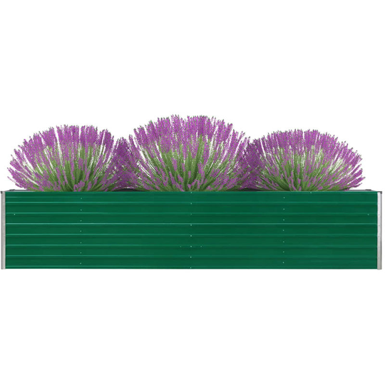 Hommoo - Garden Planter Galvanised Steel 320x80x45 cm Green VD30200