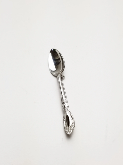 1930's - 1940's Silver Salt Spoon Brooch/Pin, Vintage Costume Jewelry Patent # 2066969
