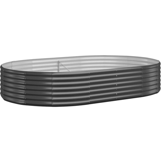 Garden Planter Powder-coated Steel 214x140x36 cm Anthracite Vidaxl Anthracite