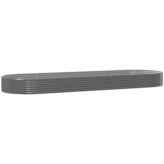 Garden Planter Powder-coated Steel 450x140x36 cm Grey Vidaxl Grey