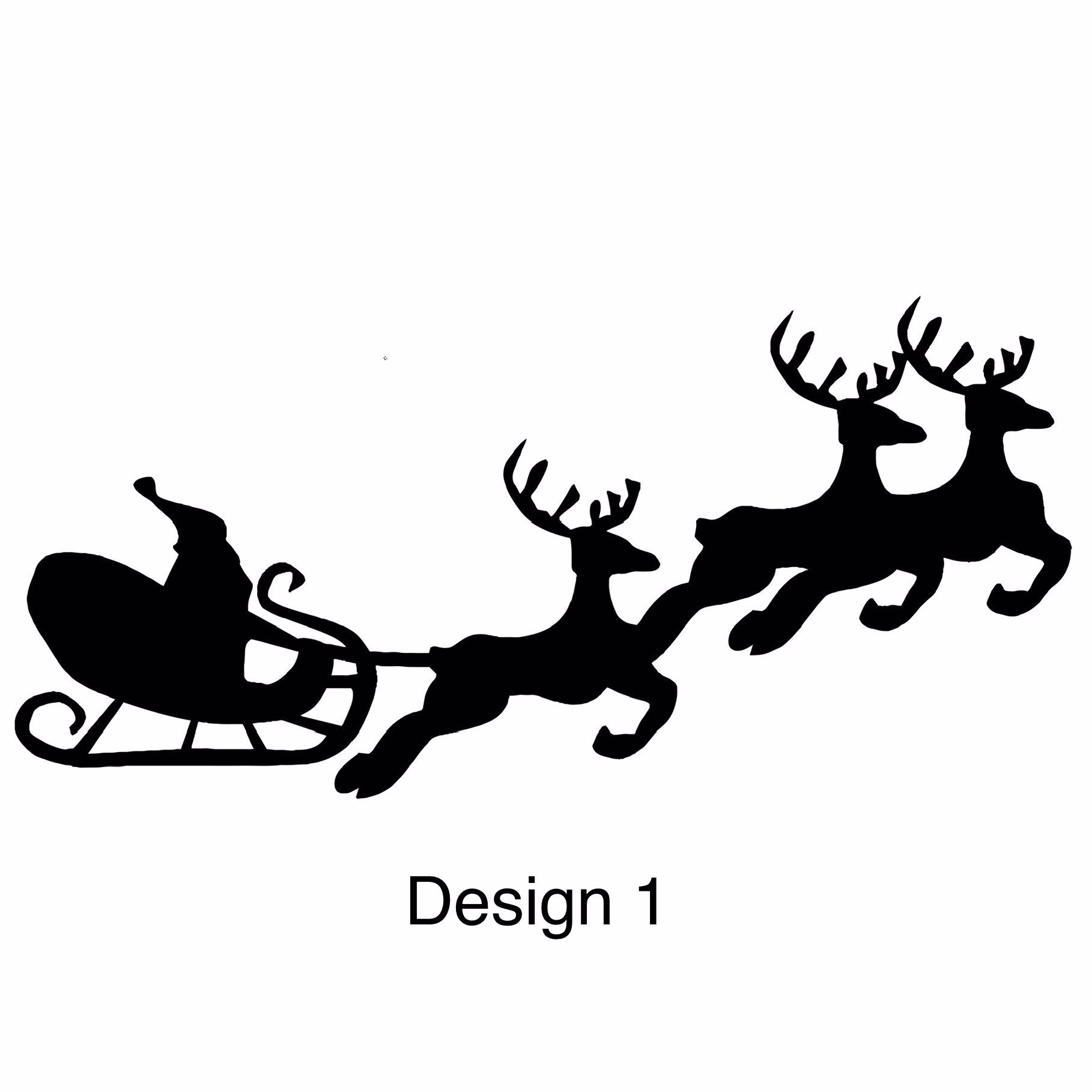 Santa Sleigh Decal, Reindeer & in Sky Sticker For Christmas Eve Boxes, Craft Stickers, Window Sticker, Seasonal Stickers
