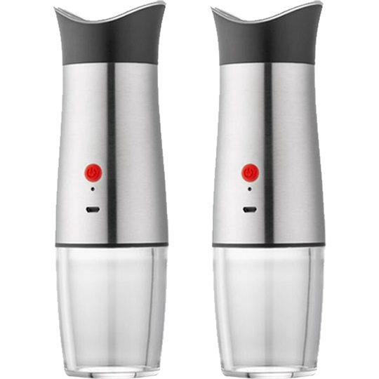 Fvbjd - Gravity Electric Pepper Grinder-Rechargable Automatic Salt Mill, Adjustable Coarseness,Hand Operation 2pcsUSB Electric Pepper Mill Single Pack