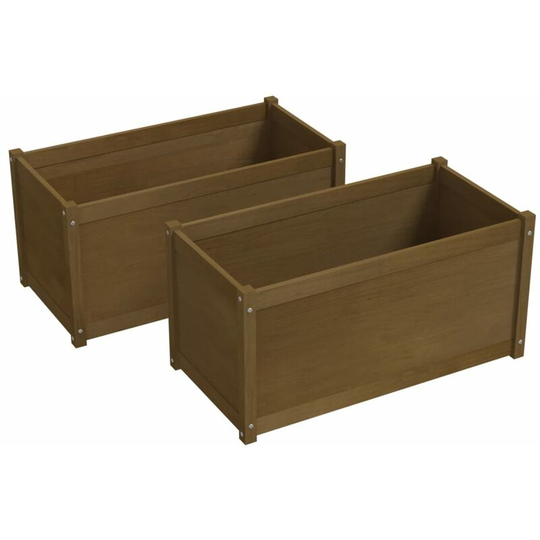 Garden Planters 2 pcs Honey Brown 100x50x50cm Solid Pinewood Vidaxl Brown