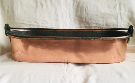 French Antique Copper Fish Kettle