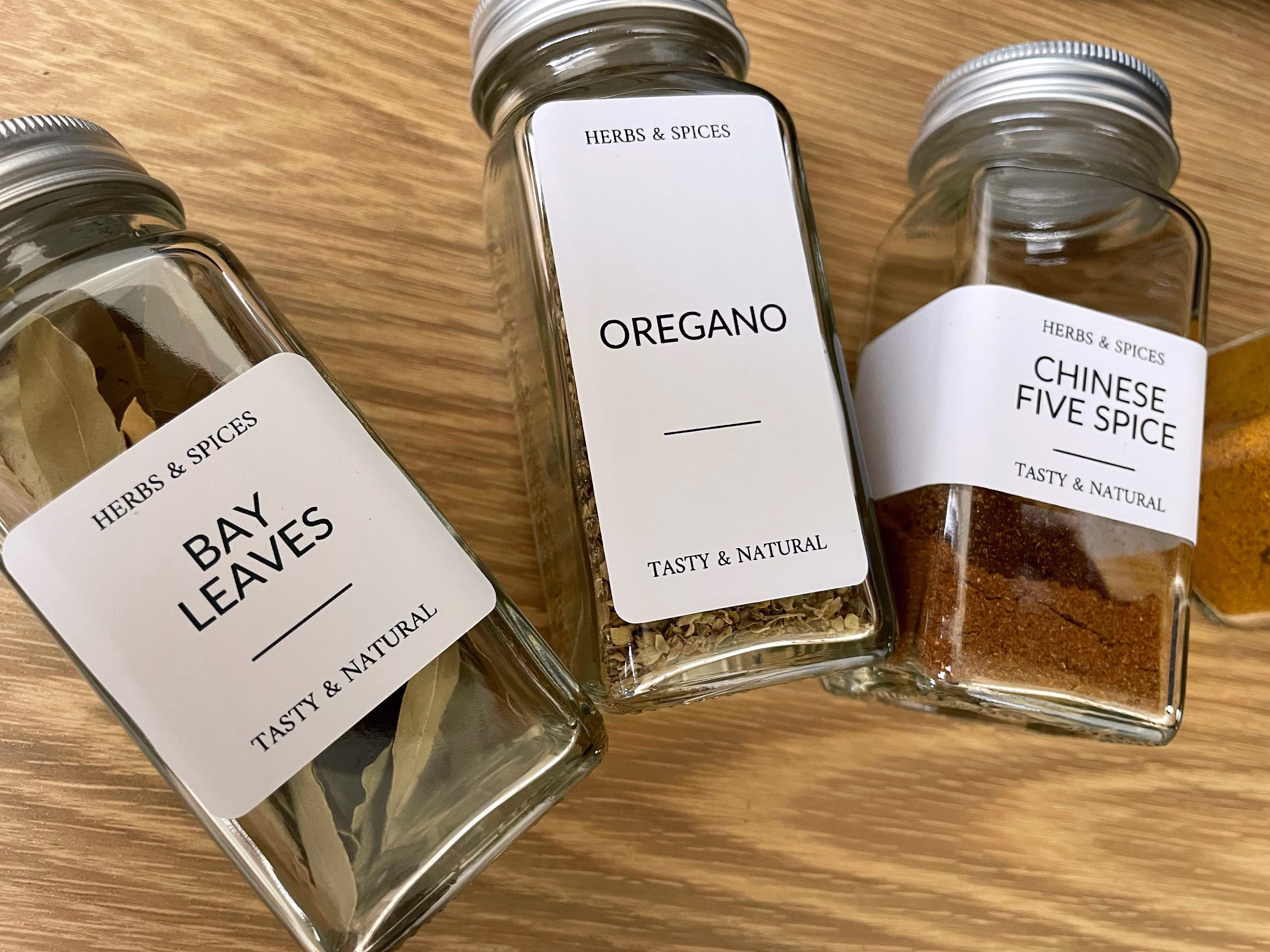 Spice Jar Labels | Minimalist Herb & Waterproof Pantry Kitchen Organisation