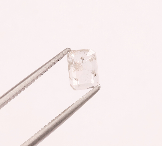 0.50 Ct Salt & Pepper 6.00 X 4.30 6.20 Mm Emerald Shape Diamond Natural Loose Beautiful Cut For White Color, V4