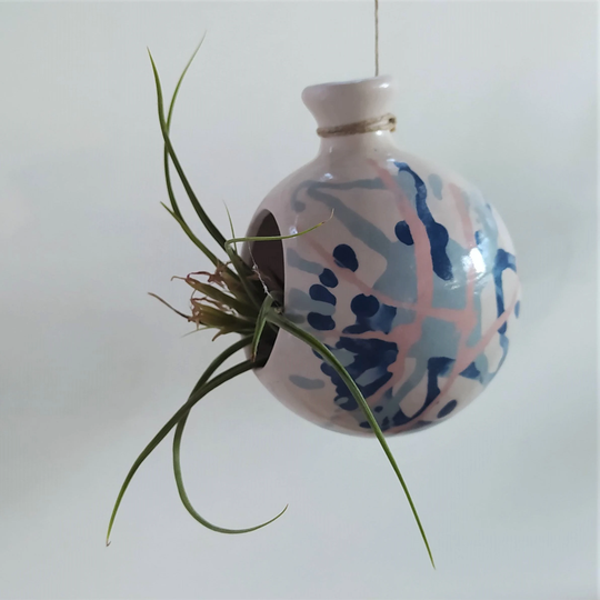 Colorful Hanging Planter, Planter Indoor, Ceramic Pot, Spherical Flower Pot Of Porcelaine