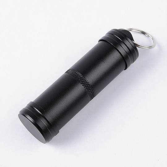 Super Strong Metal cnc Outdoor Leakproof First Aid Emergency Survival Pill Bottle Camping edc Medicine Box - Black