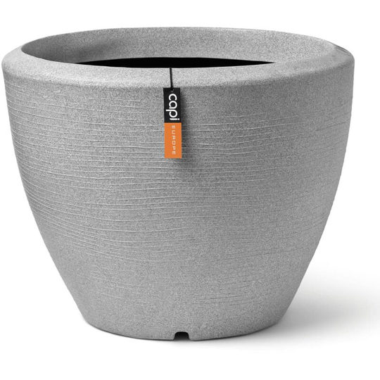 Capi - Plant Vase Arc Granite Tapered Low 60x48 cm Ivory Grey