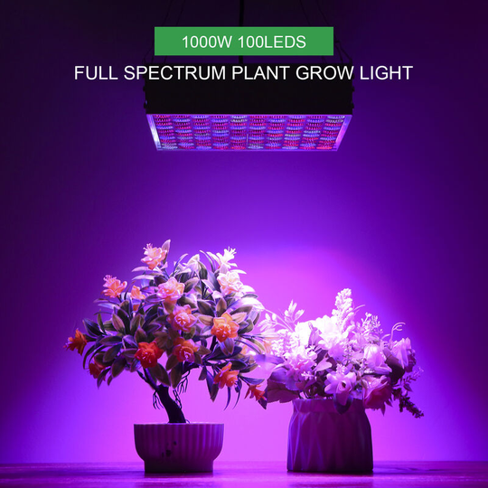 Lifcausal - a C85-265V 1000W 100LEDs Full Spectrum Plant Grow Light Growth Lamp Lights Panel Double Dua Switch with H-anging Chains Rope for